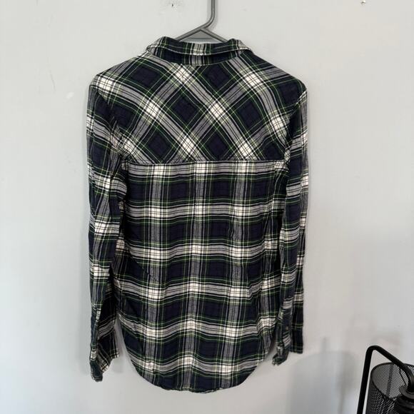 Abercrombie & Fitch Traditional Blue Plaid Button Down Shirt Women's Size Small - Picture 2 of 7